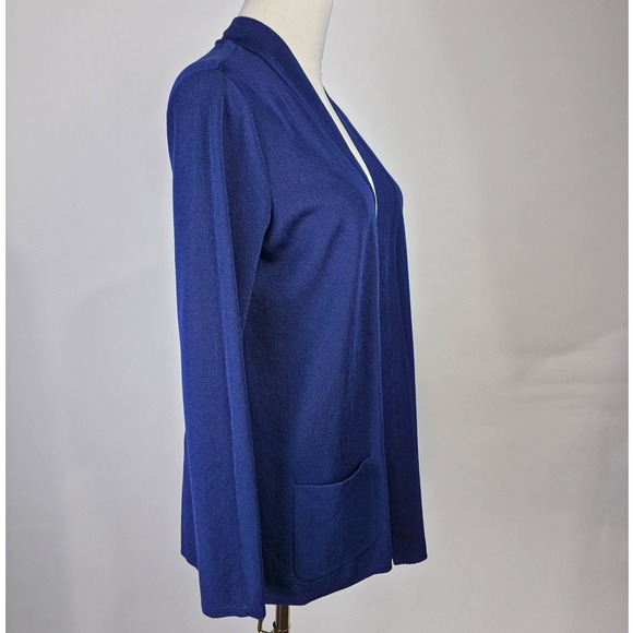 Jones New York Sweater Womens XS Navy‎ Open Front Pockets Cardigan Long Sleeve - Picture 3 of 9
